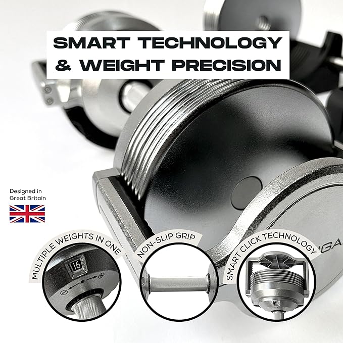 32kg CHROME Adjustable Dumbbell (Pair) - 1kg Increment