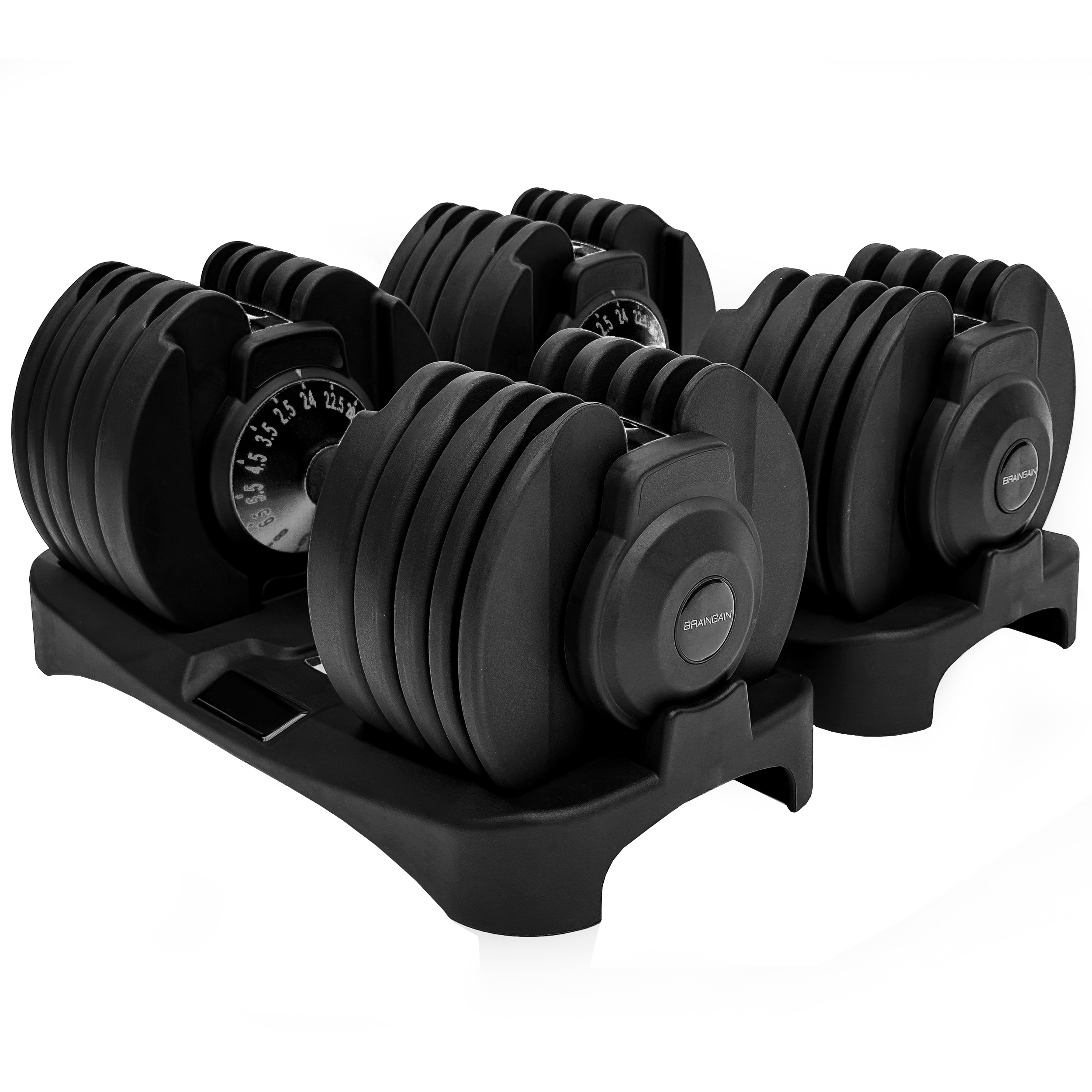 PAIR 24kg Adjustable Dumbbell | BRAINGAIN | Home Workout Equipment