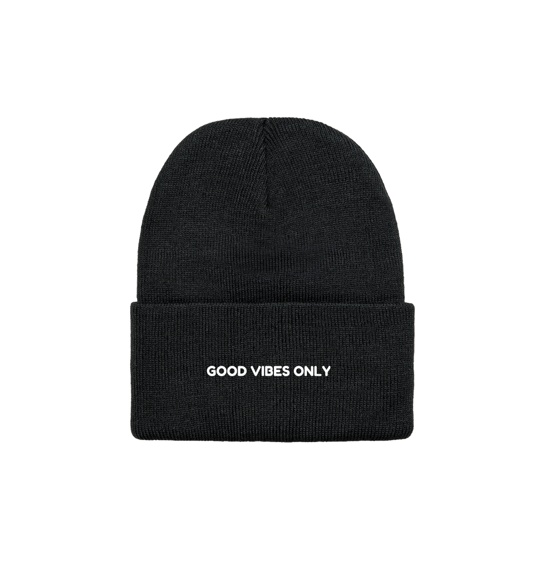 Black BRAINGAIN GOOD VIBES ONLY BEANIE (2nd)